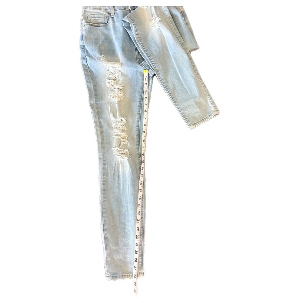 NWT PACSUN (27) High Rise Jeggings Distressed Light Wash - Picture 7 of 11
